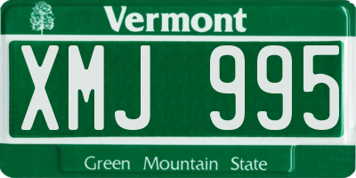 VT license plate XMJ995