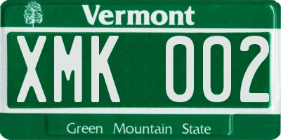 VT license plate XMK002