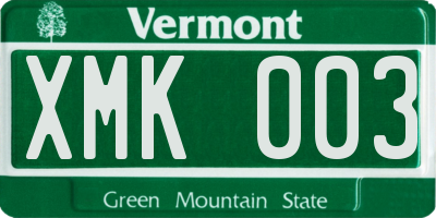 VT license plate XMK003