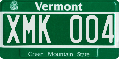 VT license plate XMK004
