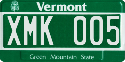 VT license plate XMK005