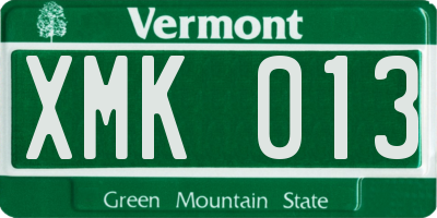VT license plate XMK013