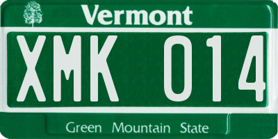 VT license plate XMK014