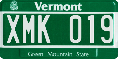VT license plate XMK019