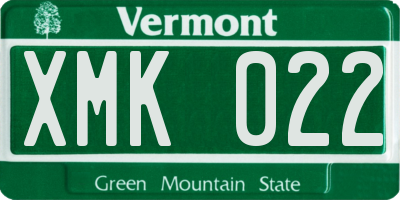 VT license plate XMK022