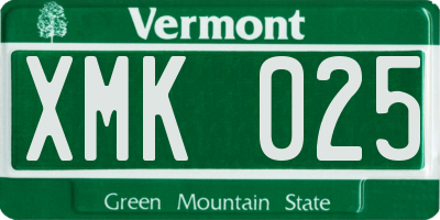 VT license plate XMK025