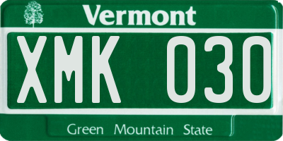 VT license plate XMK030