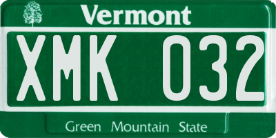VT license plate XMK032