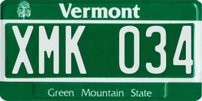 VT license plate XMK034