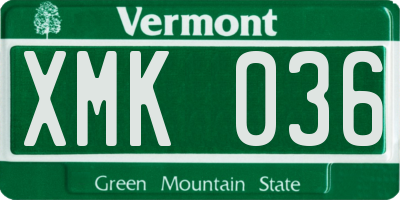 VT license plate XMK036