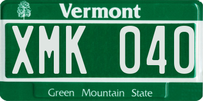 VT license plate XMK040