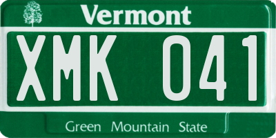 VT license plate XMK041
