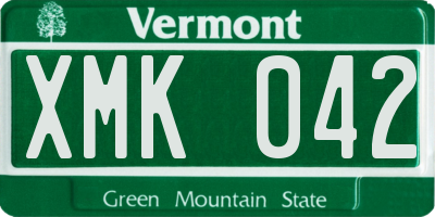VT license plate XMK042