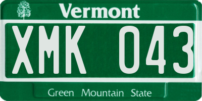 VT license plate XMK043