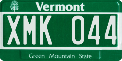 VT license plate XMK044