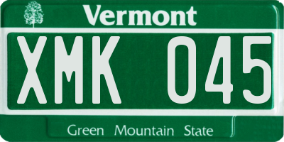 VT license plate XMK045