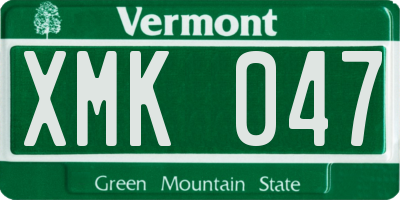 VT license plate XMK047