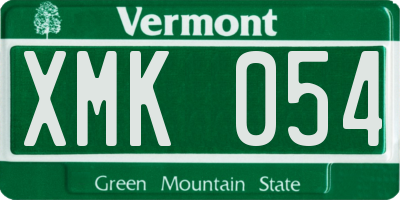 VT license plate XMK054