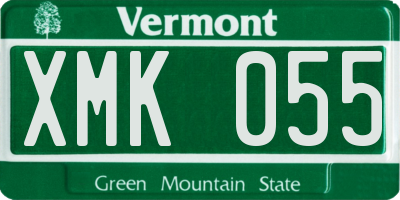 VT license plate XMK055