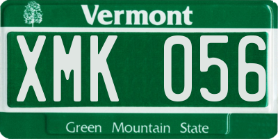VT license plate XMK056