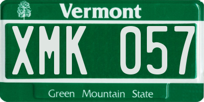 VT license plate XMK057