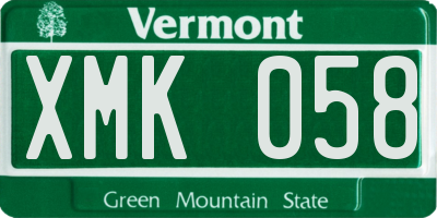 VT license plate XMK058