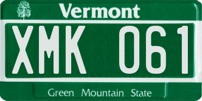 VT license plate XMK061
