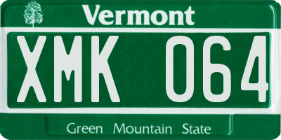 VT license plate XMK064