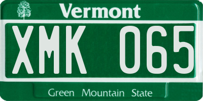VT license plate XMK065