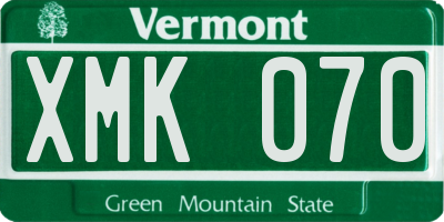 VT license plate XMK070