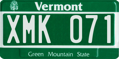 VT license plate XMK071