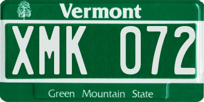 VT license plate XMK072