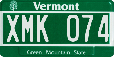 VT license plate XMK074