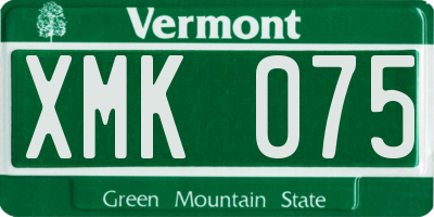 VT license plate XMK075