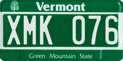 VT license plate XMK076