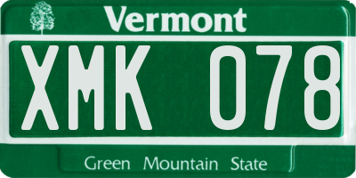 VT license plate XMK078