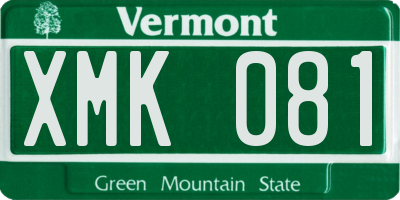VT license plate XMK081
