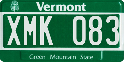 VT license plate XMK083