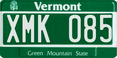 VT license plate XMK085