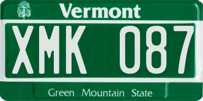 VT license plate XMK087