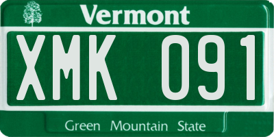 VT license plate XMK091