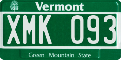 VT license plate XMK093