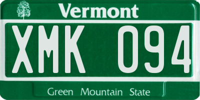VT license plate XMK094