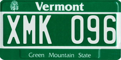 VT license plate XMK096