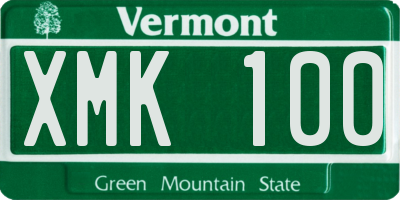 VT license plate XMK100