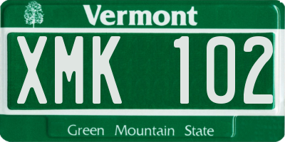 VT license plate XMK102