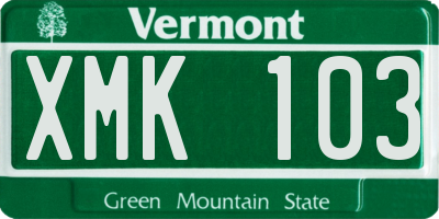 VT license plate XMK103