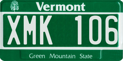 VT license plate XMK106