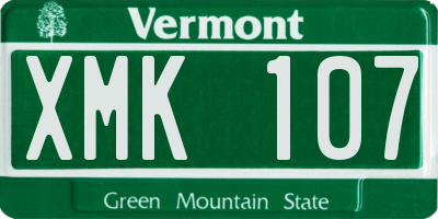 VT license plate XMK107