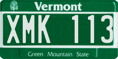VT license plate XMK113